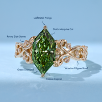 Dutch marquise diamond ring in a nature inspired style.