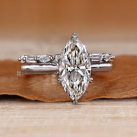 Lab grown marquise diamond ring with tulip setting.