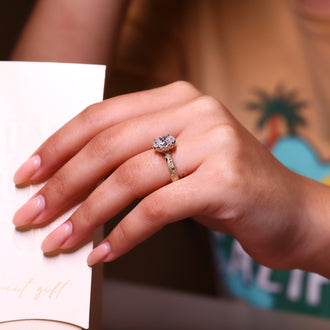 Hidden halo ring showcasing a delicate and beautiful diamond setting.