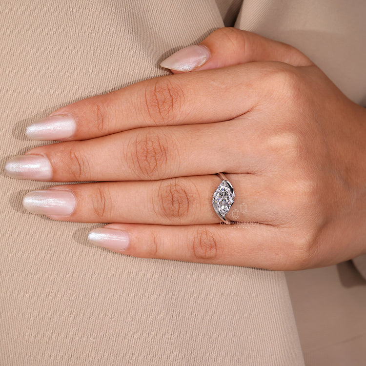 Handmade marquise cut diamond ring.