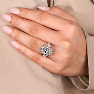 Handmade jewelry three stone diamond ring.