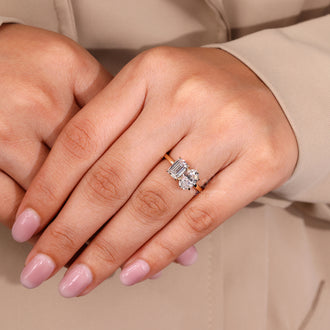 Buy engagement ring with Toi et Moi two stone diamond design.