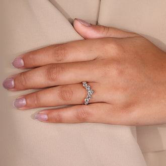 Handmade jewelry showcasing a stylish U shaped diamond band.