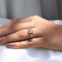 Moon fidget ring with a unique white gold setting.