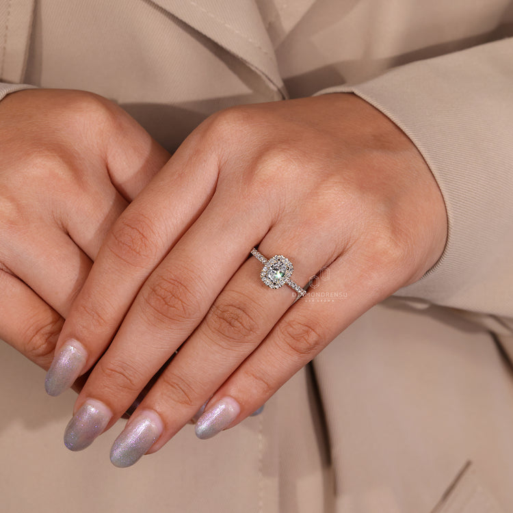 Custom oval cut engagement ring design.