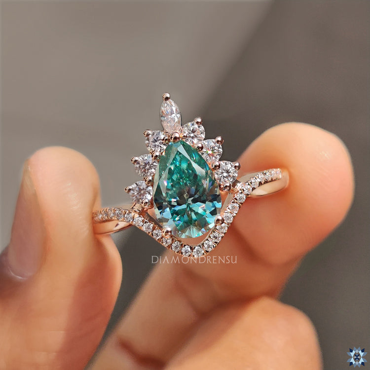 Handmade jewelry with chevron engagement ring design