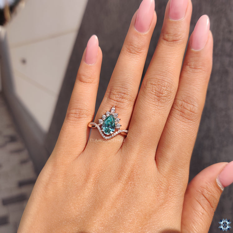 Handmade jewelry with chevron engagement ring design