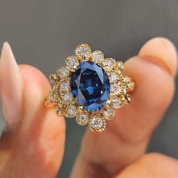 Oval Moissanite Engagement Ring with a timeless design.