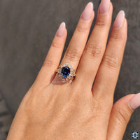 Royal Dark Blue Gemstone set in an exquisite design.