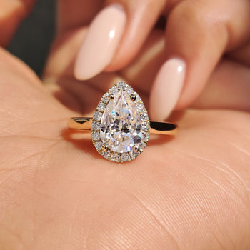 Pear Shaped Moissanite Ring with a stunning, elegant design.