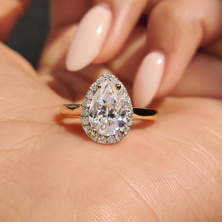 Pear Shaped Moissanite Ring with a stunning, elegant design.