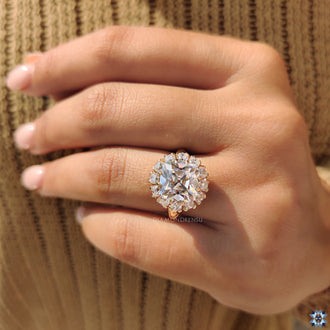 Yellow gold engagement ring with a warm glow.