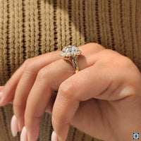 Moissanite engagement ring with a timeless look.