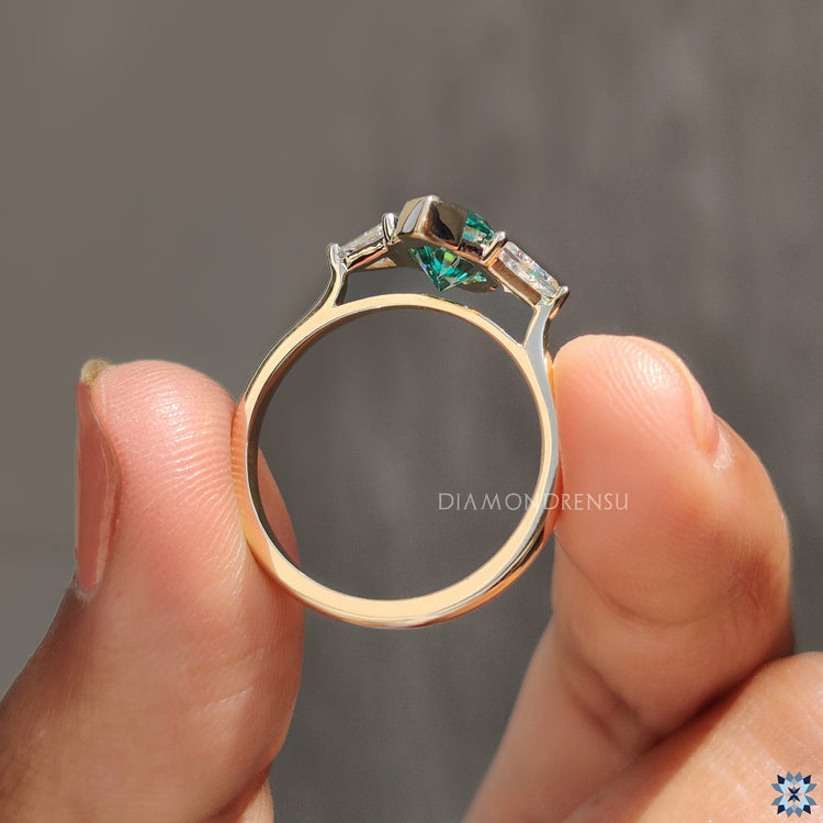 V-shaped prong setting for a secure and stylish design.