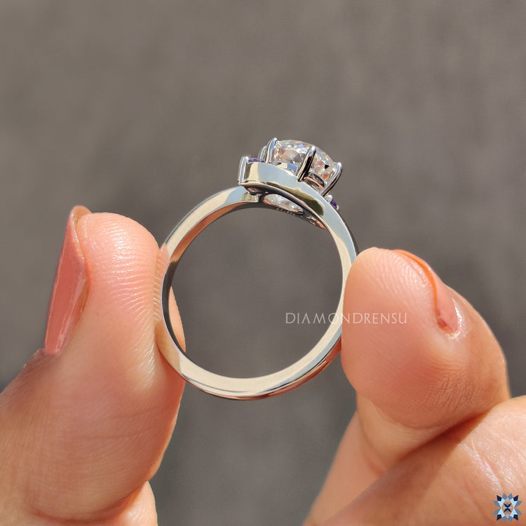 Moissanite ring with a timeless solitaire style.