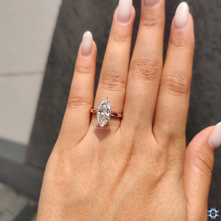 Rose Gold Marquise Solitaire Engagement Ring