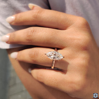 Rose Gold Marquise Solitaire Engagement Ring