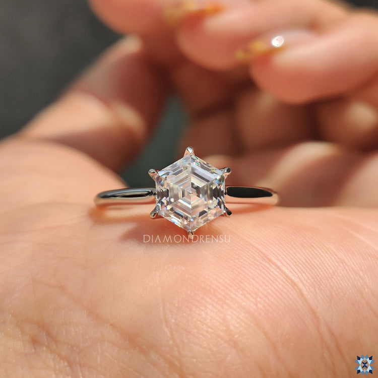 Tulip setting engagement ring in white gold