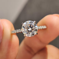 White gold moissanite ring designed with refined craftsmanship.