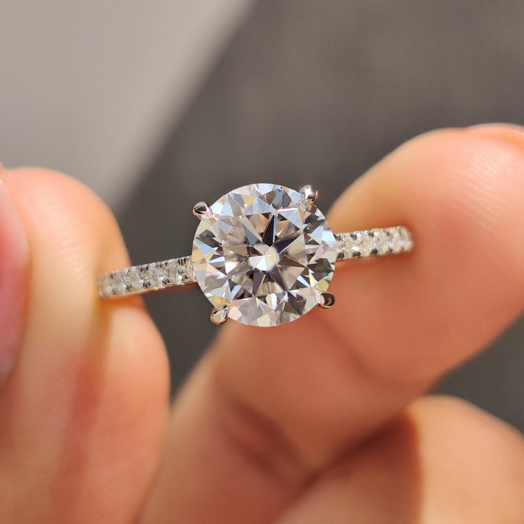 White gold moissanite ring designed with refined craftsmanship.