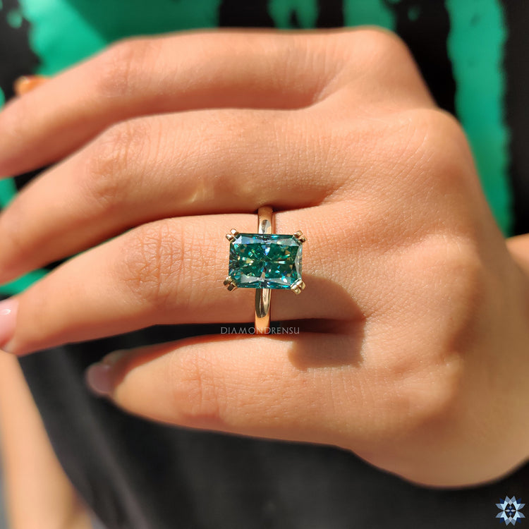 Moissanite solitaire ring perfect for bold, simple style.