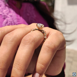 Handmade jewelry featuring moissanite and hidden gems.