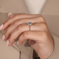 Handmade ring with round diamond and prong setting.