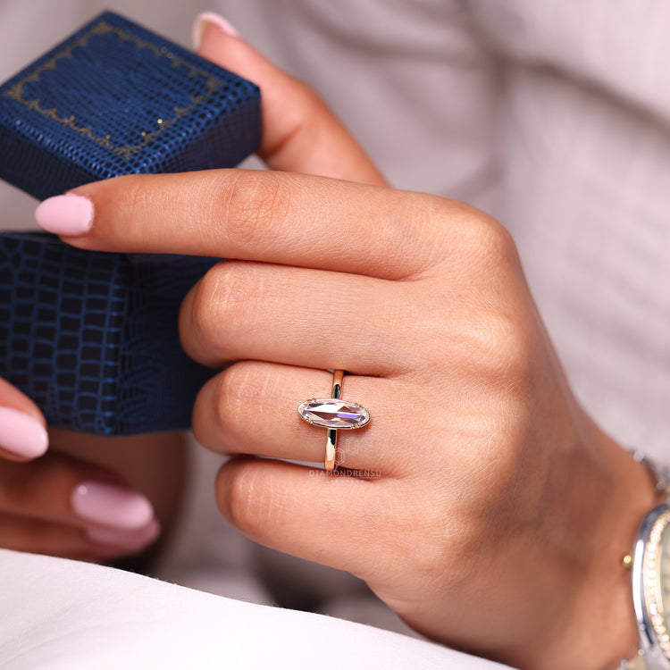 Unique engagement ring with custom engagement ring.