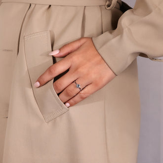 Tapered shank engagement ring offers a sleek, slim fit.