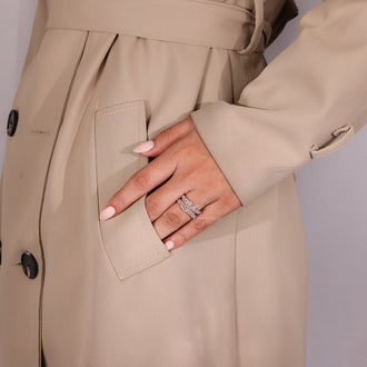 Diamondresnu Wedding Band crafted in rose gold with a double row setting.