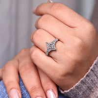 Dutch marquise engagement ring featuring lab grown diamond