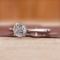Buy engagement ring with elegant tapered shank and igi certified diamond.