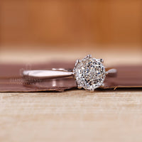Cathedral setting engagement ring made with expert craftsmanship.