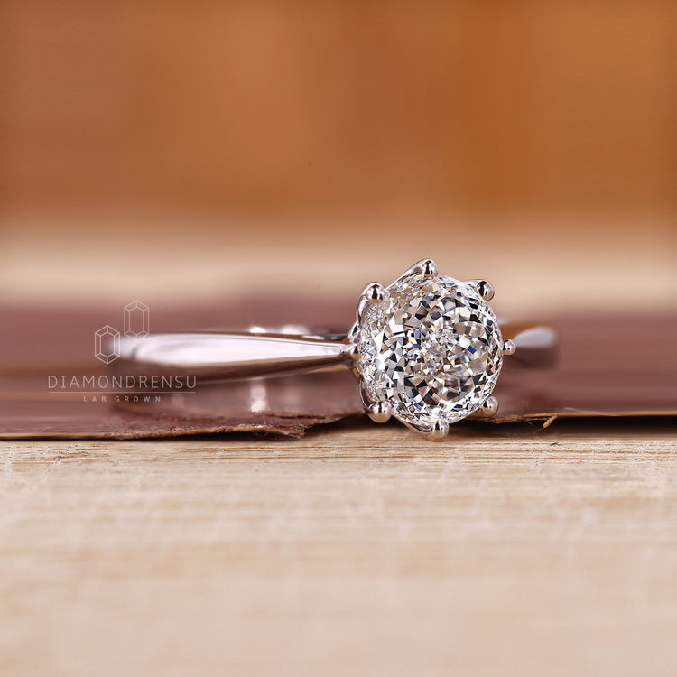 Cathedral setting engagement ring made with expert craftsmanship.