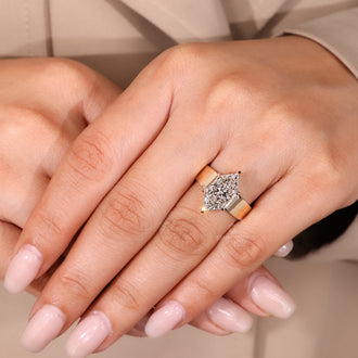 Handmade ring with tapered shank design.