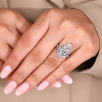 Buy engagement ring with pave diamonds.