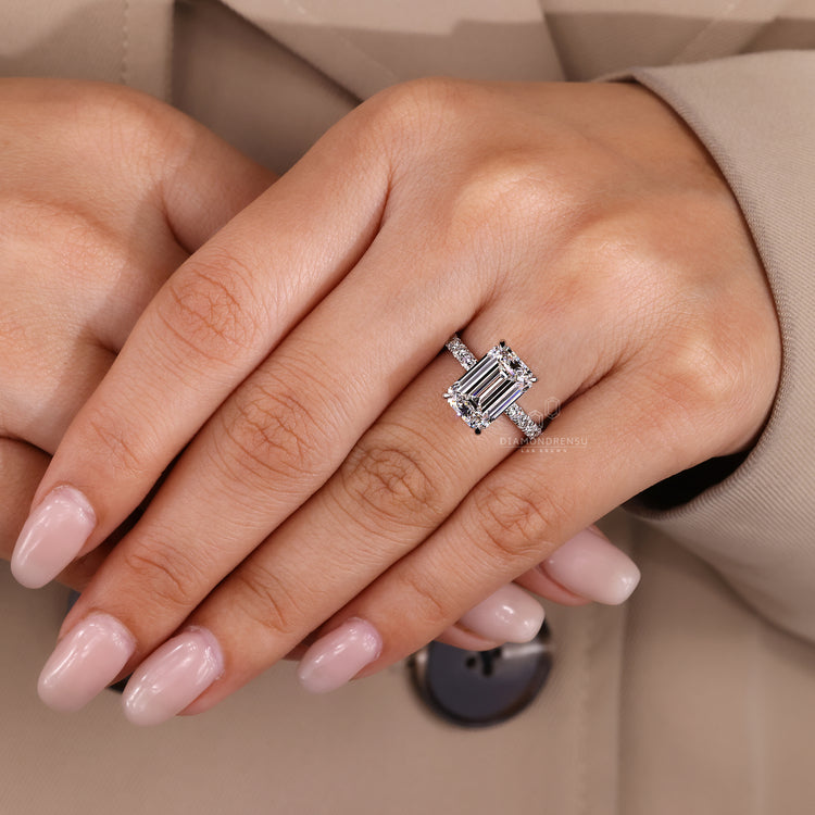 Handmade ring with pave diamonds.