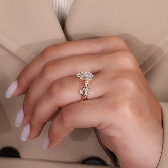 Yellow gold diamond ring with a glowing warm finish.