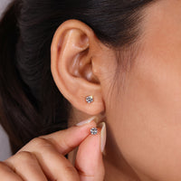 Rose Gold Stud Earrings 0.50 TCW in Round Cut