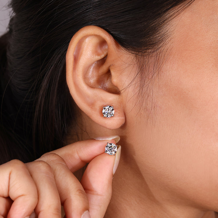 Diamond Stud Earrings 2.50 TCW - Rose Gold