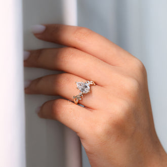 Handmade jewelry featuring artisanal diamond settings.