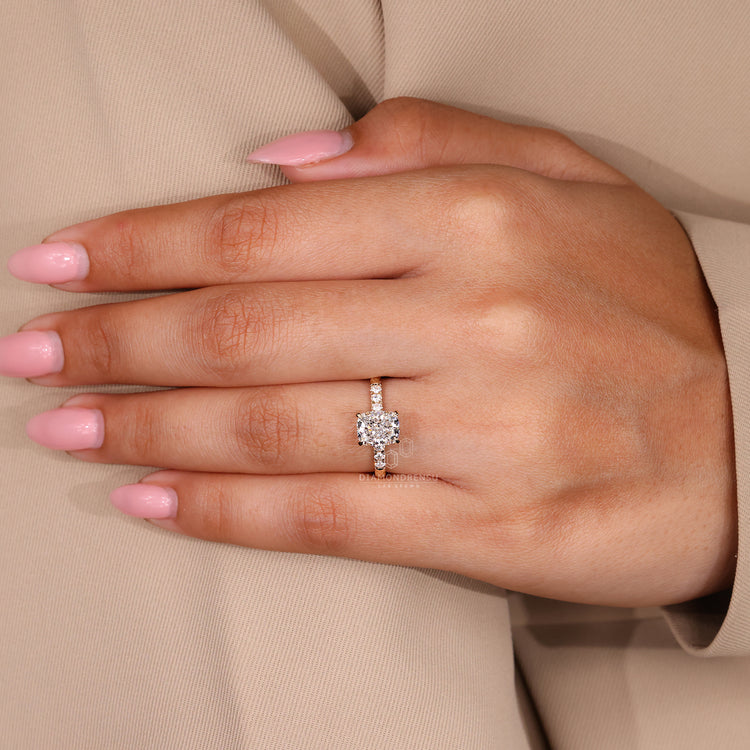 Handmade jewelry crafted with yellow gold and lab grown diamonds.