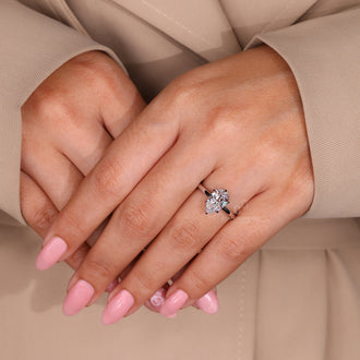 Handmade jewelry pear diamond engagement ring.