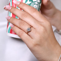 Old European Cut Diamond Ring With Bezel Setting.