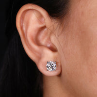 Round diamond earrings in a 4 prong diamond stud earrings setting.