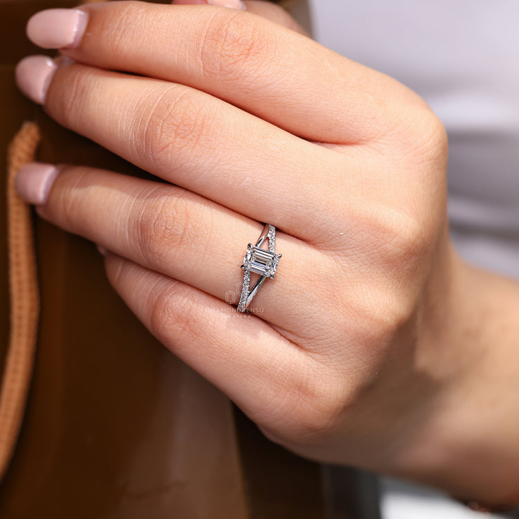 Pave setting ring with 4 claw prong style.