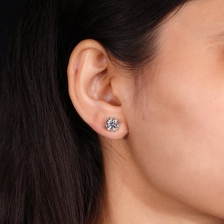 3 ct diamond earrings with Lab Grown Diamond stones, perfect for sustainable luxury.