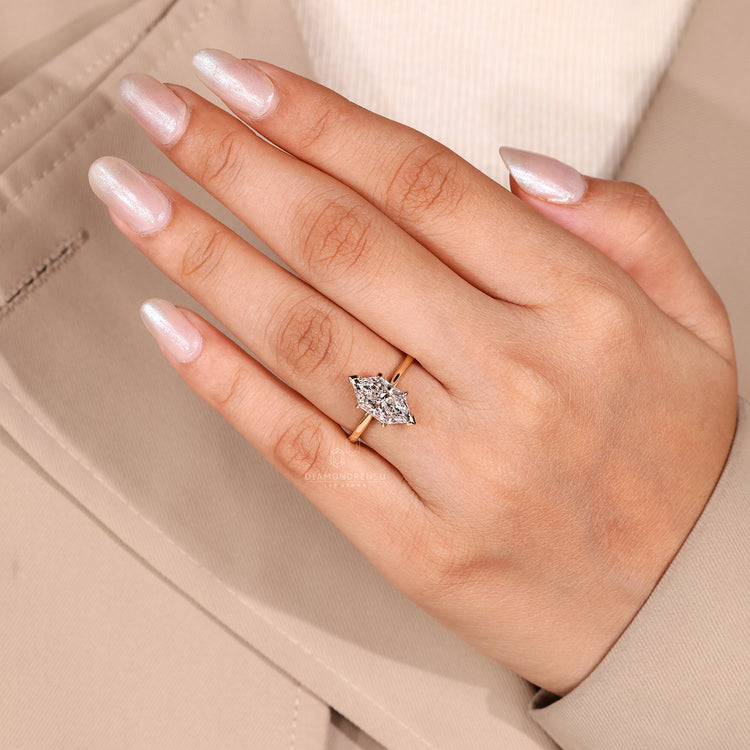 Lab Grown Diamond in a solitaire diamond ring.