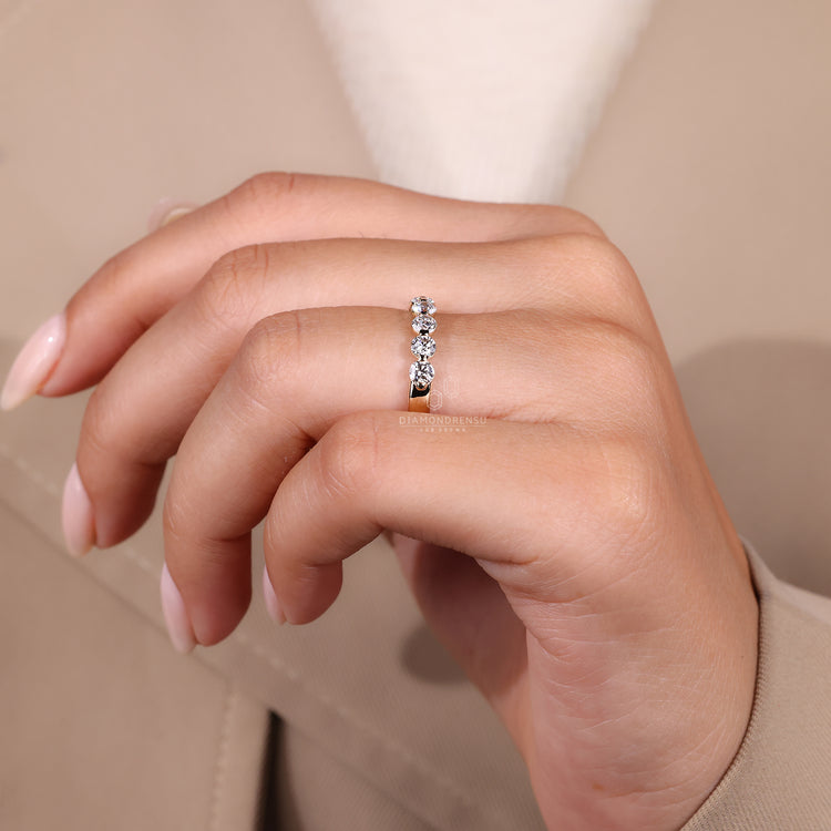 Unique wedding band featuring creative craftsmanship.