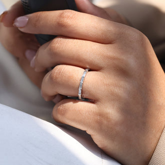 Diamond eternity band with a luxurious shine.